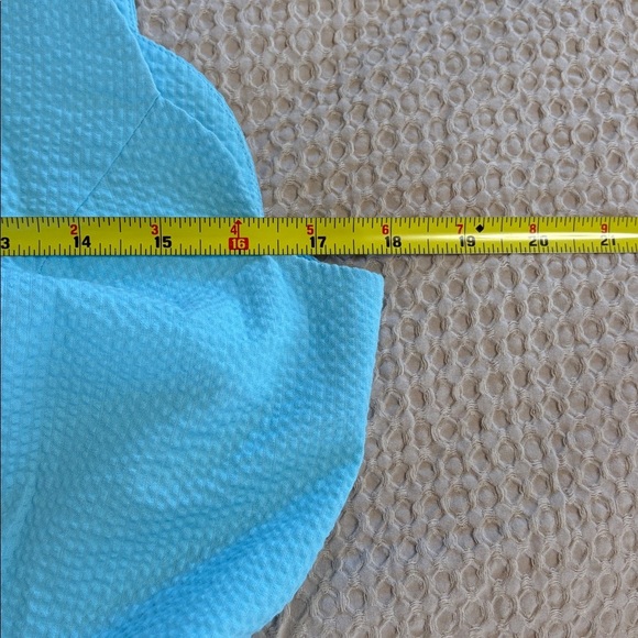 Lauren James Solid Seersucker Light Blue Landry Dress Open back size medium - Picture 5 of 8